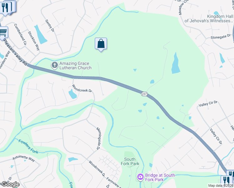 map of restaurants, bars, coffee shops, grocery stores, and more near 8016 Pleasant Valley Road in Florence