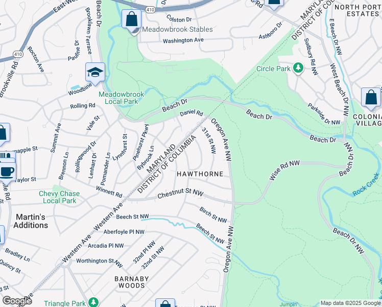 map of restaurants, bars, coffee shops, grocery stores, and more near 6971 32nd Street Northwest in Washington