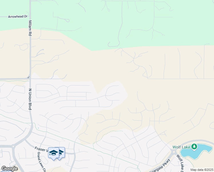 map of restaurants, bars, coffee shops, grocery stores, and more near 5470 Old Ranch Road in Colorado Springs