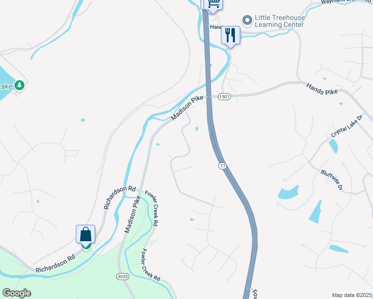 map of restaurants, bars, coffee shops, grocery stores, and more near 2067 Gribble Drive in Covington