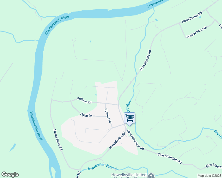 map of restaurants, bars, coffee shops, grocery stores, and more near 214 Dillard Court in Front Royal