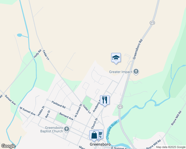 map of restaurants, bars, coffee shops, grocery stores, and more near 412 Mallard Drive in Greensboro