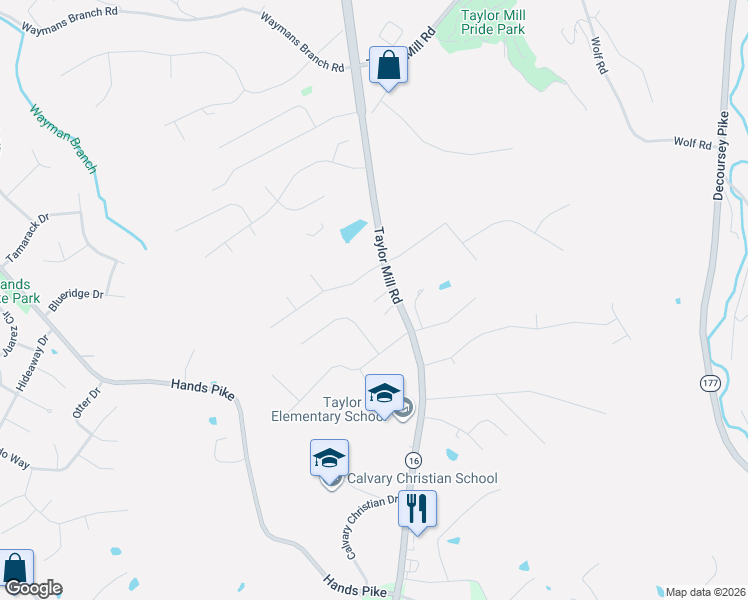 map of restaurants, bars, coffee shops, grocery stores, and more near 3455 Sunbrite Drive in Covington