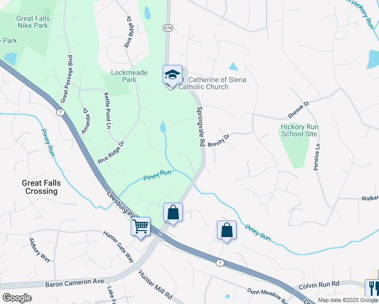 map of restaurants, bars, coffee shops, grocery stores, and more near 1130 Springvale Road in Great Falls
