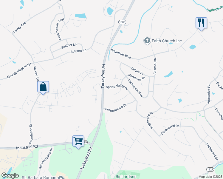 map of restaurants, bars, coffee shops, grocery stores, and more near 3105 Spring Valley Drive in Erlanger