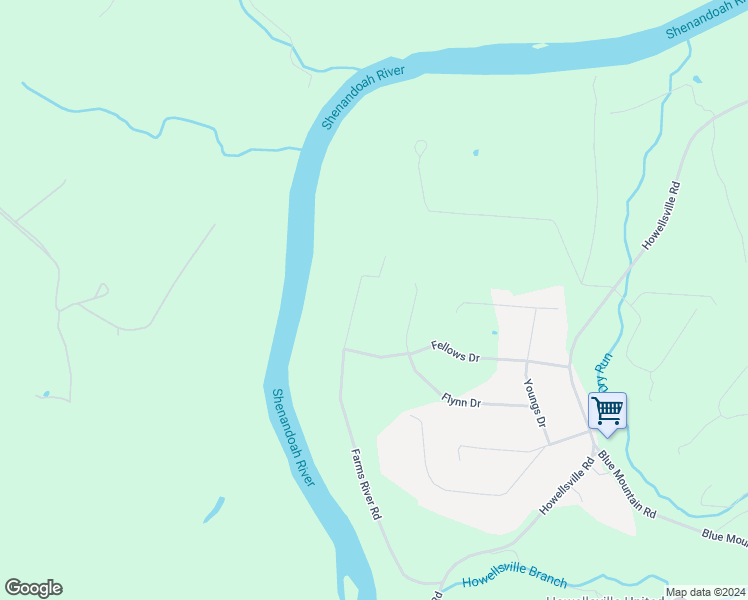 map of restaurants, bars, coffee shops, grocery stores, and more near 768 Farms River Road in Front Royal