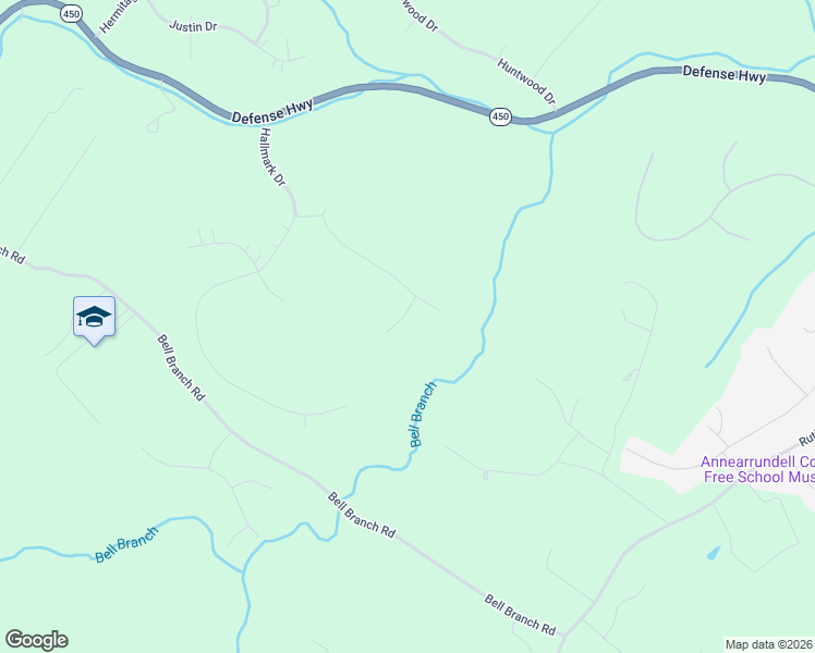 map of restaurants, bars, coffee shops, grocery stores, and more near 1505 Branchwood Terrace in Gambrills