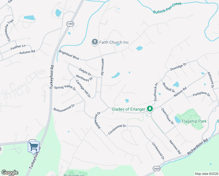 map of restaurants, bars, coffee shops, grocery stores, and more near 1217 Mesa Drive in Erlanger