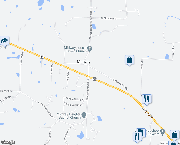 map of restaurants, bars, coffee shops, grocery stores, and more near 2300 North Semon Road in Columbia