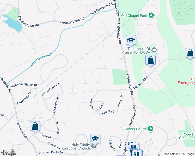 map of restaurants, bars, coffee shops, grocery stores, and more near 13236 Dangelo Drive in Bowie