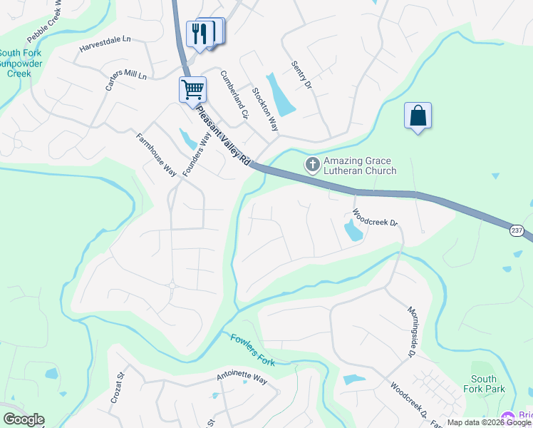 map of restaurants, bars, coffee shops, grocery stores, and more near 7944 Driftwood Drive in Florence