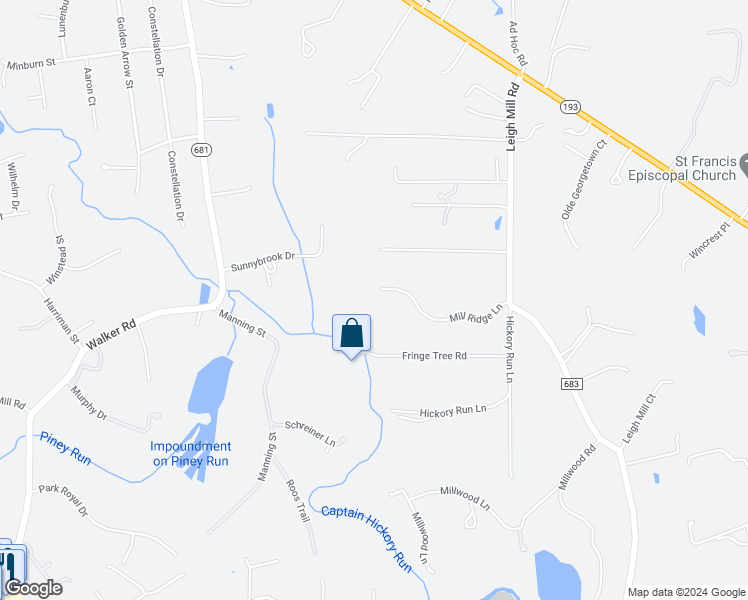 map of restaurants, bars, coffee shops, grocery stores, and more near 9697 Mill Ridge Lane in Great Falls