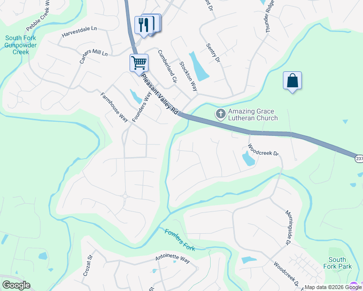map of restaurants, bars, coffee shops, grocery stores, and more near 7944 Driftwood Drive in Florence