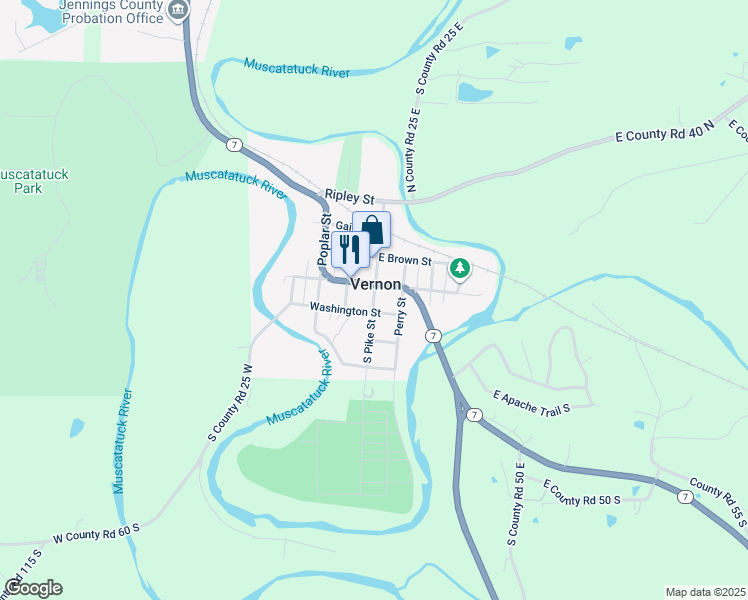 map of restaurants, bars, coffee shops, grocery stores, and more near in Vernon