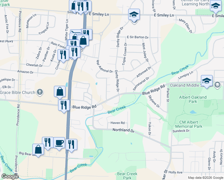 map of restaurants, bars, coffee shops, grocery stores, and more near 1300 Turcotte in Columbia