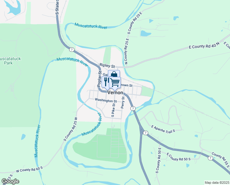 map of restaurants, bars, coffee shops, grocery stores, and more near in Vernon