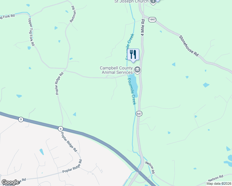 map of restaurants, bars, coffee shops, grocery stores, and more near 1925 Poplar Ridge Road in Melbourne