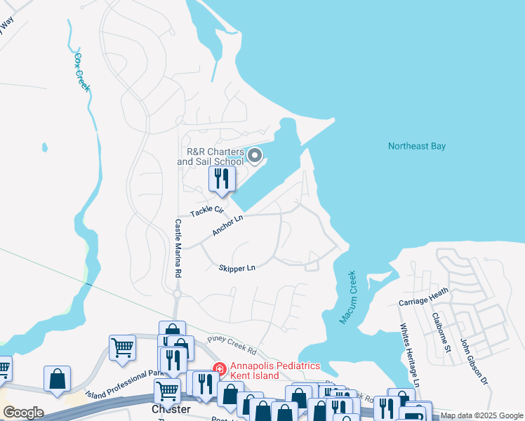 map of restaurants, bars, coffee shops, grocery stores, and more near 12 Queen Victoria Way in Chester