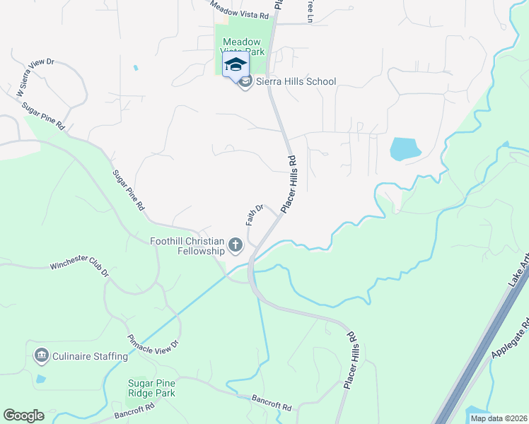 map of restaurants, bars, coffee shops, grocery stores, and more near 1080 Faith Drive in Meadow Vista