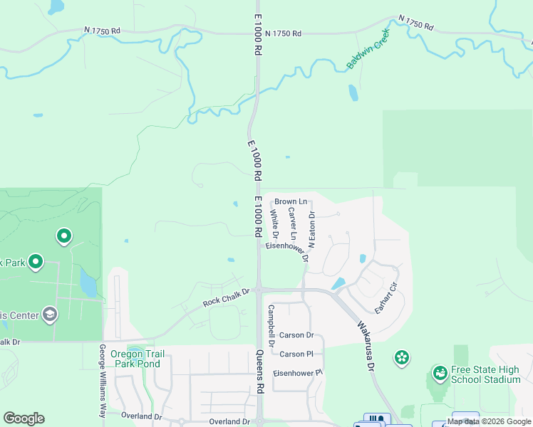 map of restaurants, bars, coffee shops, grocery stores, and more near 331 White Drive in Lawrence