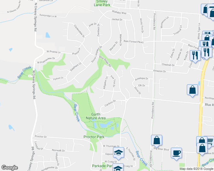 map of restaurants, bars, coffee shops, grocery stores, and more near 3206 Alligator Lane in Columbia