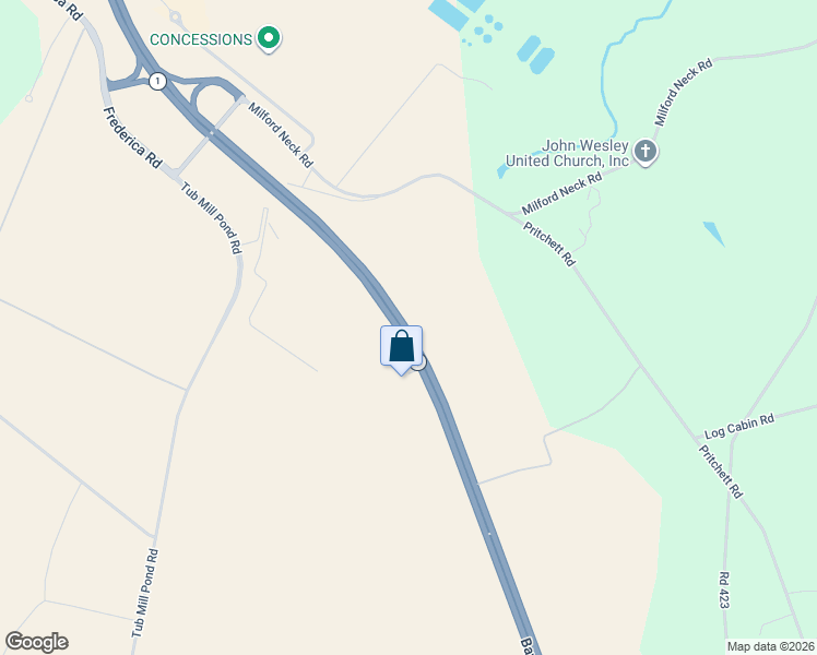 map of restaurants, bars, coffee shops, grocery stores, and more near 3338 Bay Road in Milford