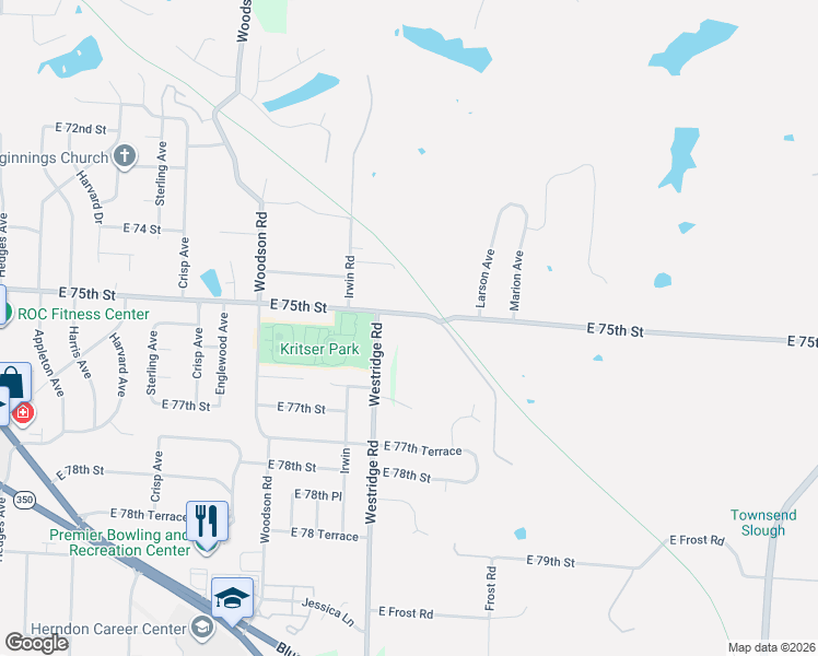 map of restaurants, bars, coffee shops, grocery stores, and more near 12021 East 75th Street in Raytown
