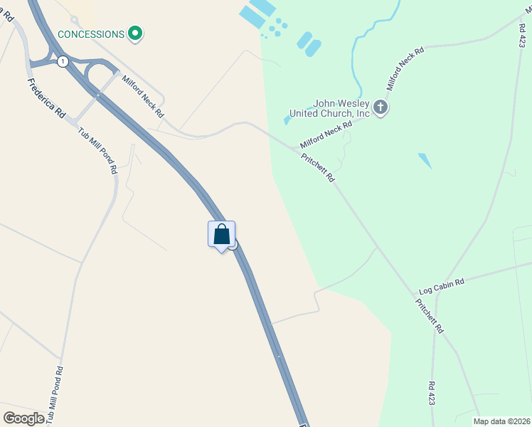 map of restaurants, bars, coffee shops, grocery stores, and more near 3338 Bay Road in Milford