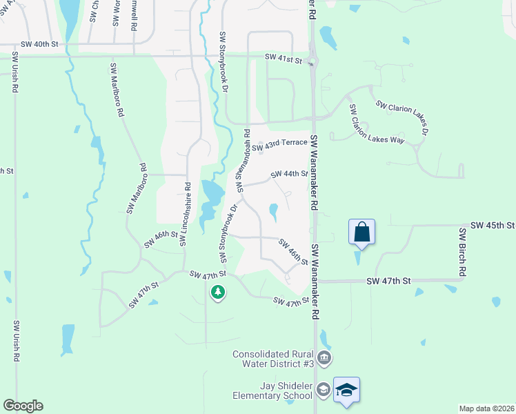 map of restaurants, bars, coffee shops, grocery stores, and more near 4425 Southwest Shenandoah Road in Topeka