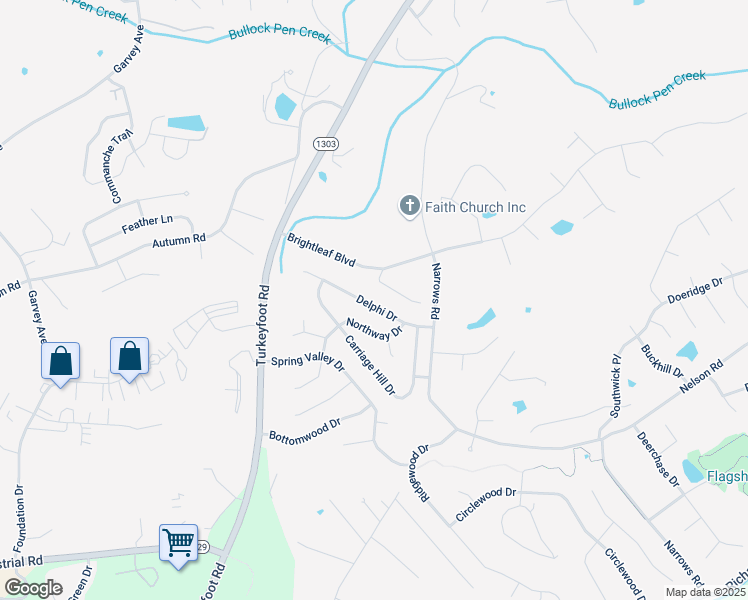 map of restaurants, bars, coffee shops, grocery stores, and more near 3357 Northway Drive in Erlanger