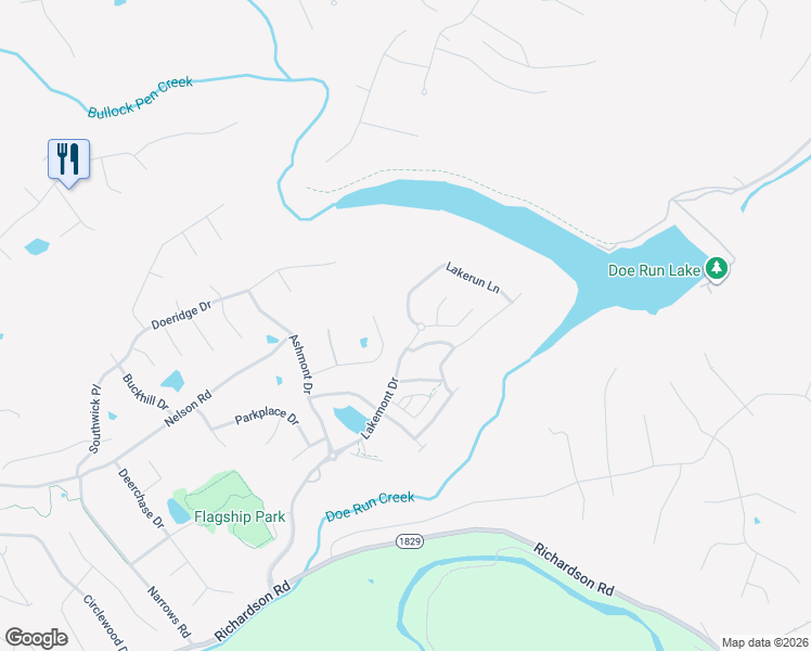 map of restaurants, bars, coffee shops, grocery stores, and more near 921 Waterview Lane in Erlanger