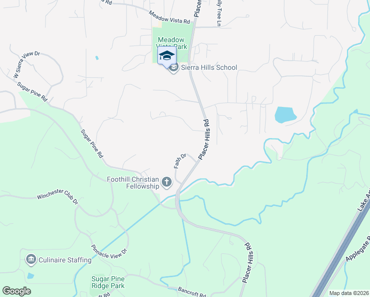 map of restaurants, bars, coffee shops, grocery stores, and more near 1080 Faith Drive in Meadow Vista