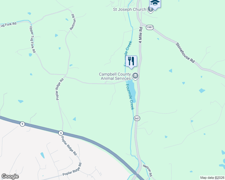 map of restaurants, bars, coffee shops, grocery stores, and more near 1925 Poplar Ridge Road in Melbourne
