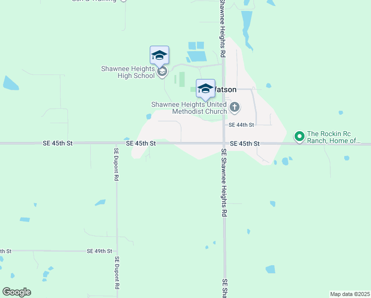 map of restaurants, bars, coffee shops, grocery stores, and more near 5841 Southeast 45th Street in Tecumseh