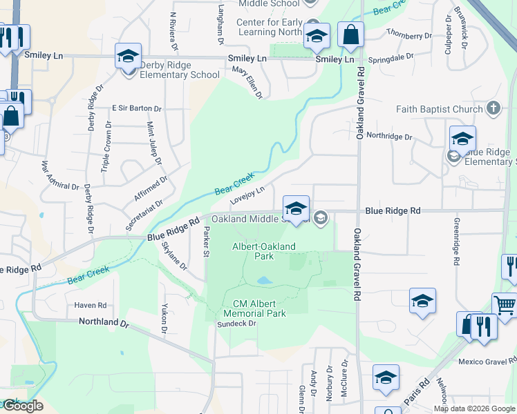 map of restaurants, bars, coffee shops, grocery stores, and more near 1950-2002 Blue Ridge Road in Columbia
