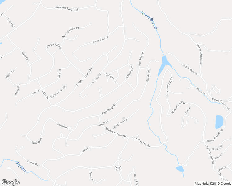 map of restaurants, bars, coffee shops, grocery stores, and more near 1342 Western Lane in Front Royal
