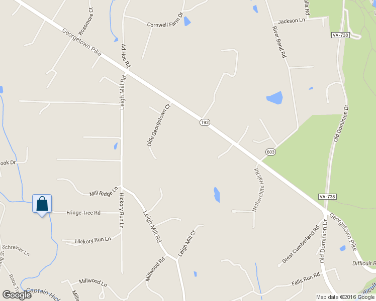 map of restaurants, bars, coffee shops, grocery stores, and more near 9305 Georgetown Pike in Great Falls