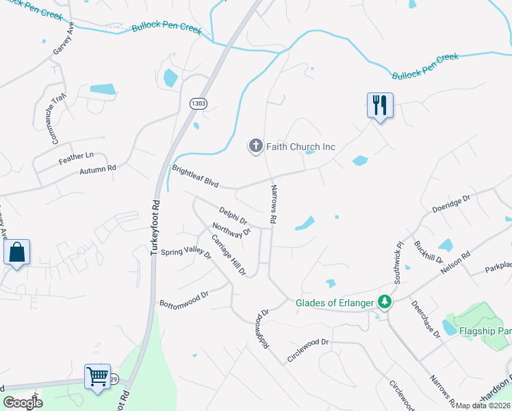 map of restaurants, bars, coffee shops, grocery stores, and more near 3883 Lahinch Lane in Erlanger