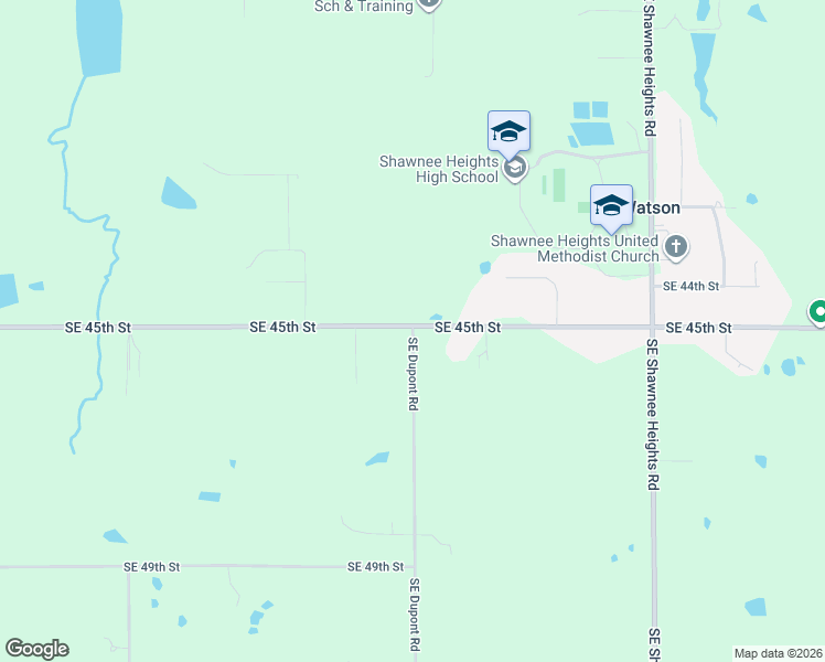 map of restaurants, bars, coffee shops, grocery stores, and more near 4501 Southeast Dupont Road in Tecumseh