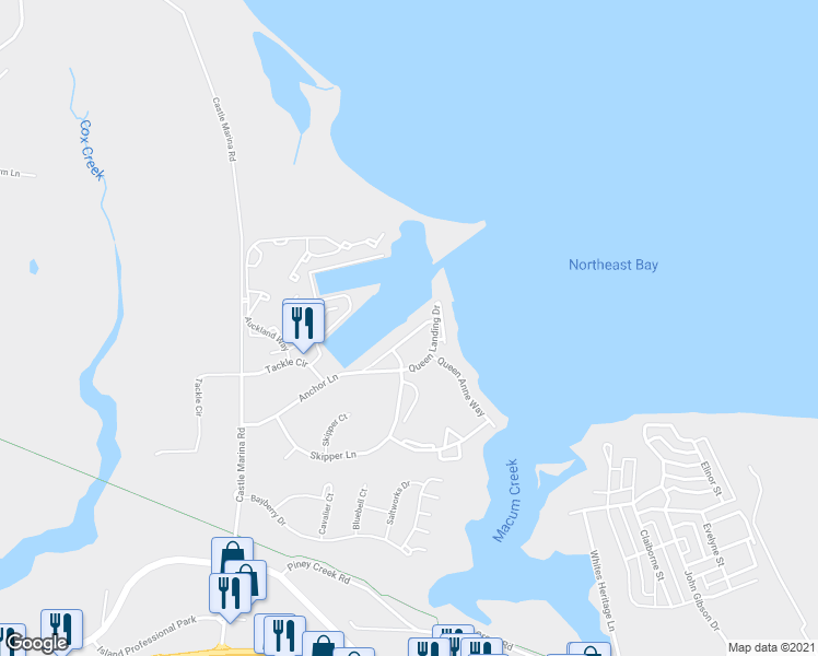 map of restaurants, bars, coffee shops, grocery stores, and more near 21E Queen Victoria Way in Chester
