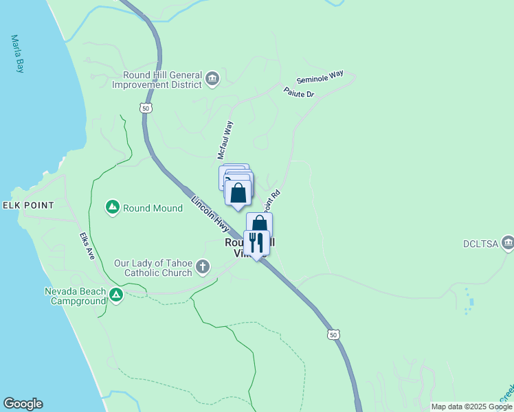 map of restaurants, bars, coffee shops, grocery stores, and more near 100 Mcfaul Way in Glenbrook