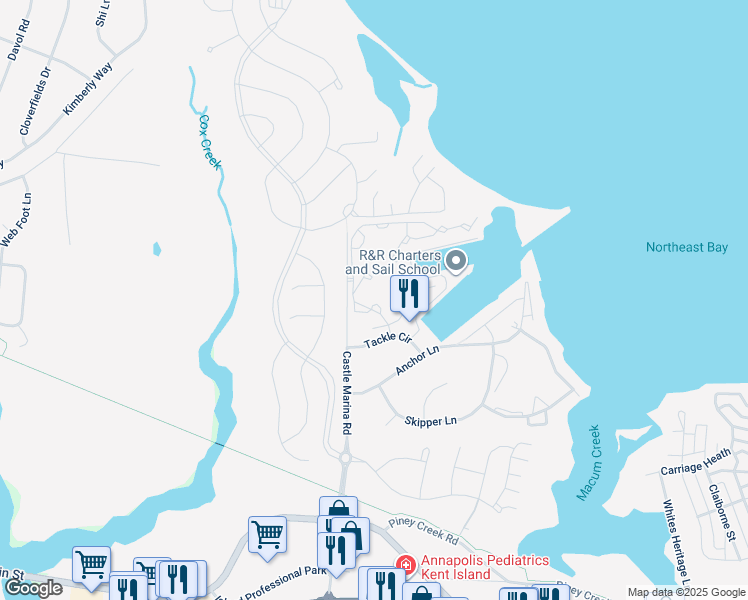 map of restaurants, bars, coffee shops, grocery stores, and more near 208 Ring Neck Court in Chester