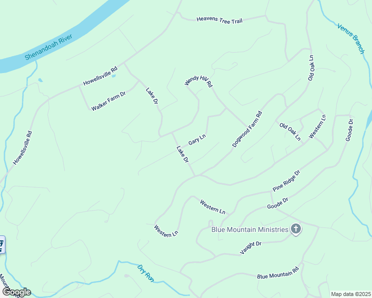 map of restaurants, bars, coffee shops, grocery stores, and more near 275 Gary Lane in Front Royal