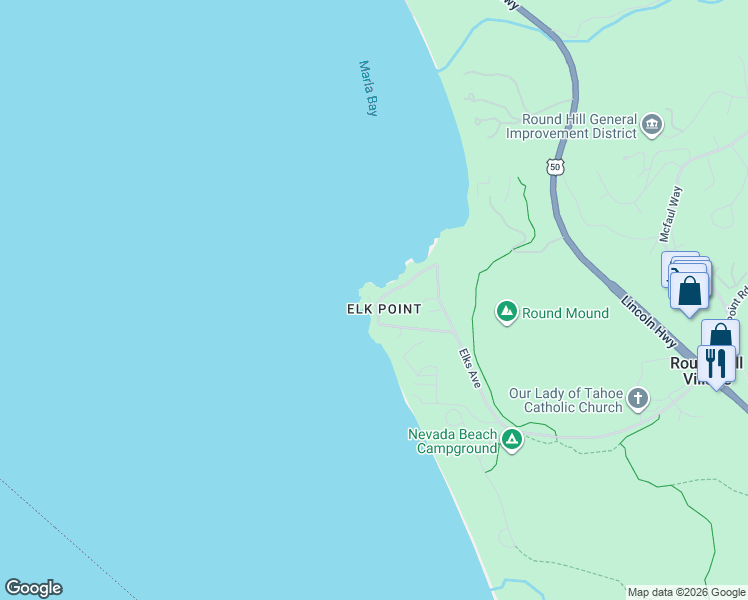 map of restaurants, bars, coffee shops, grocery stores, and more near in Round Hill Village