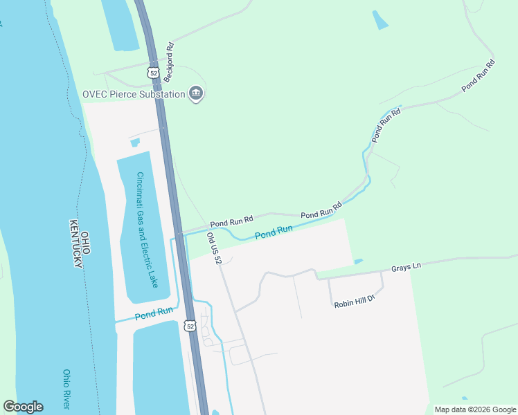 map of restaurants, bars, coffee shops, grocery stores, and more near 2835 Pond Run Road in New Richmond