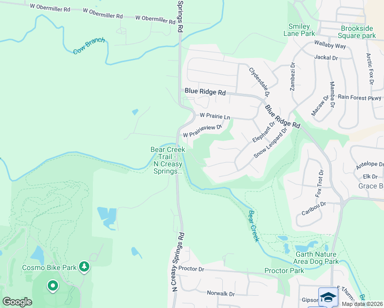 map of restaurants, bars, coffee shops, grocery stores, and more near Bear Creek Trail Connector in Columbia