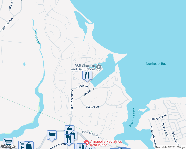 map of restaurants, bars, coffee shops, grocery stores, and more near 300 Bodys Neck Road in Chester