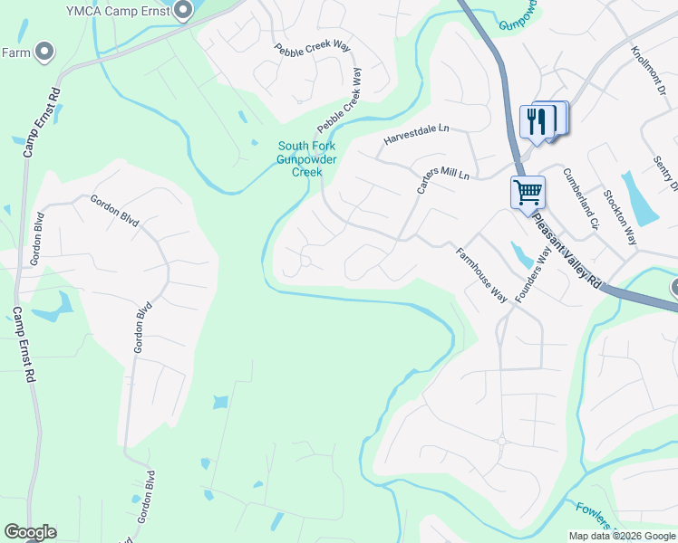 map of restaurants, bars, coffee shops, grocery stores, and more near 7668 Falls Creek Way in Burlington