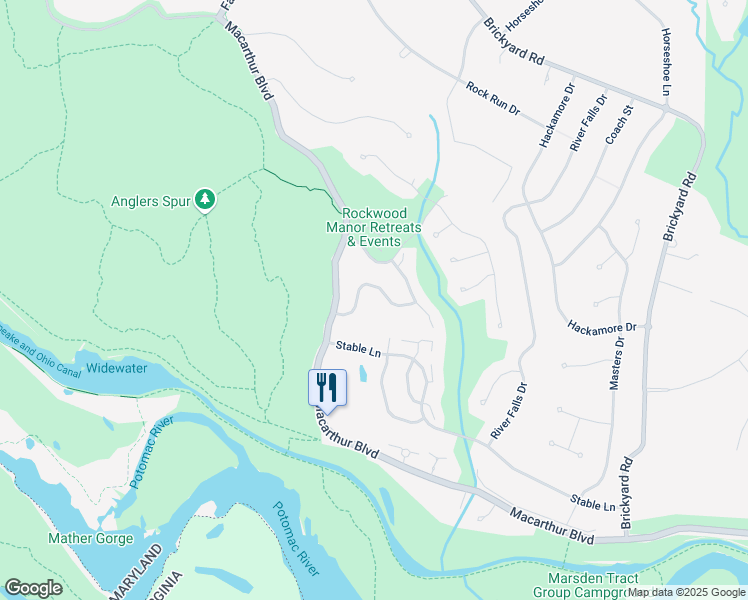map of restaurants, bars, coffee shops, grocery stores, and more near 10906 Whiterim Drive in Rockville