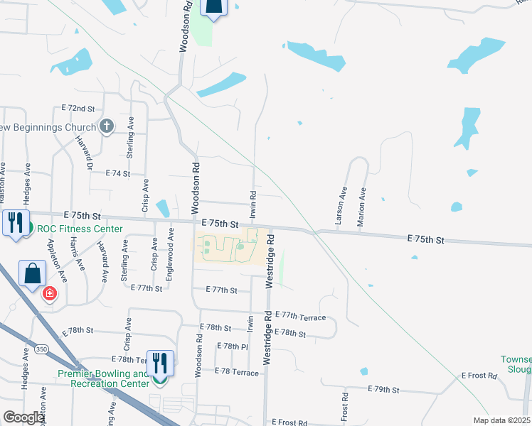 map of restaurants, bars, coffee shops, grocery stores, and more near 11905 E 75th St in Raytown
